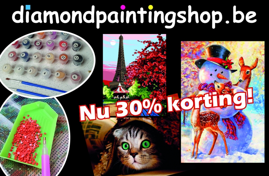 Nu 30% korting in diamondpaintingshop.be